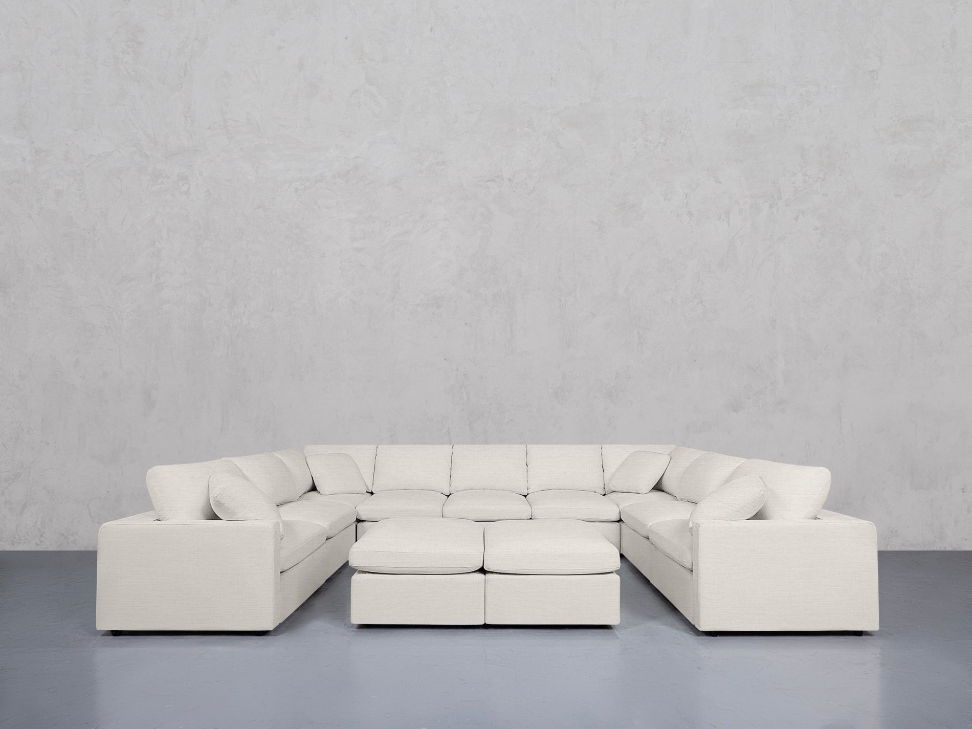 9-Seat Modular U-Sectional with Double Ottoman (Thin Arms) - 7th Avenue
