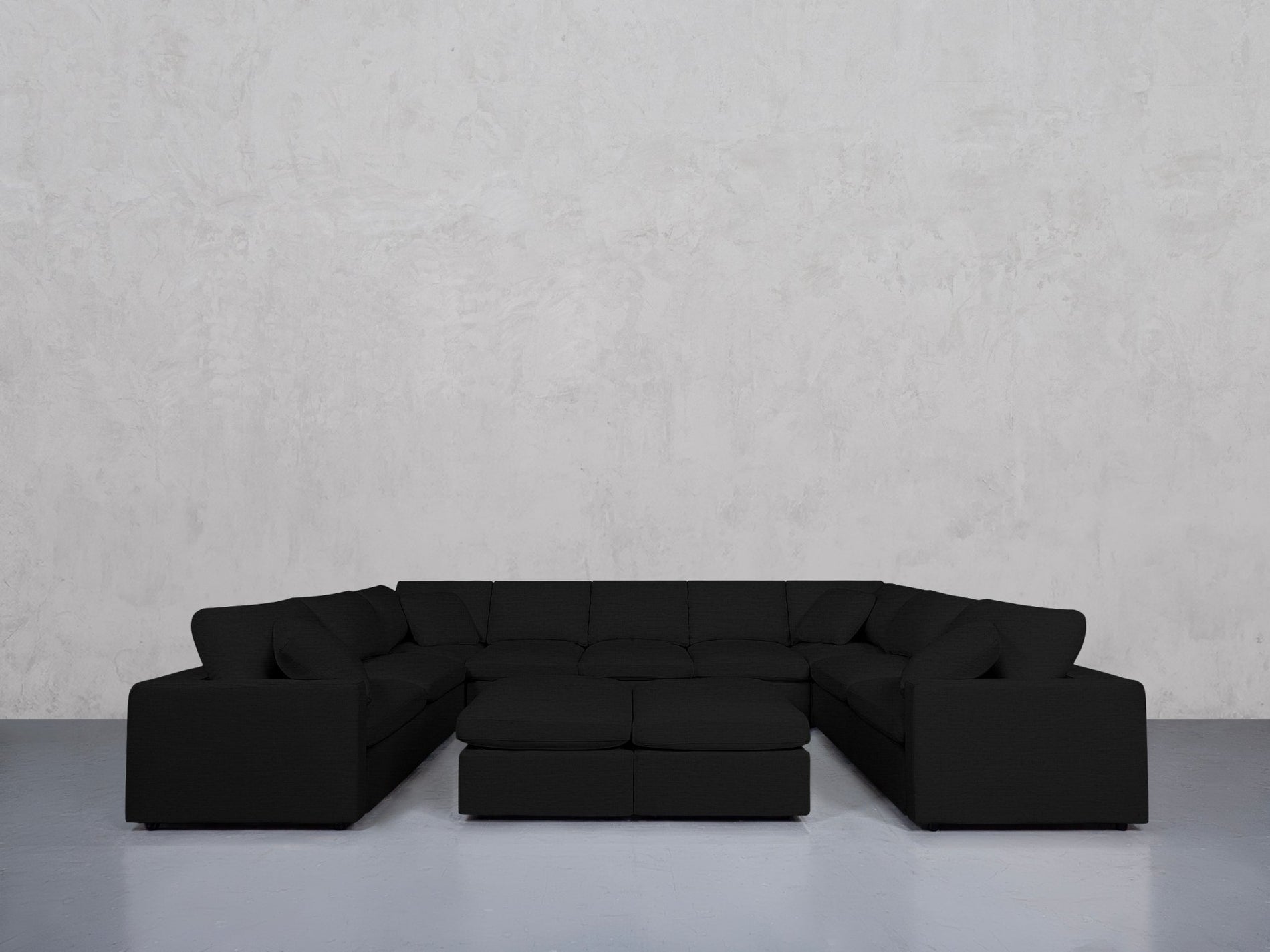9-Seat Modular U-Sectional with Double Ottoman (Thin Arms) - 7th Avenue