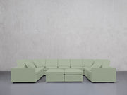 9-Seat Modular U-Sectional with Double Ottoman (Thin Arms) - 7th Avenue