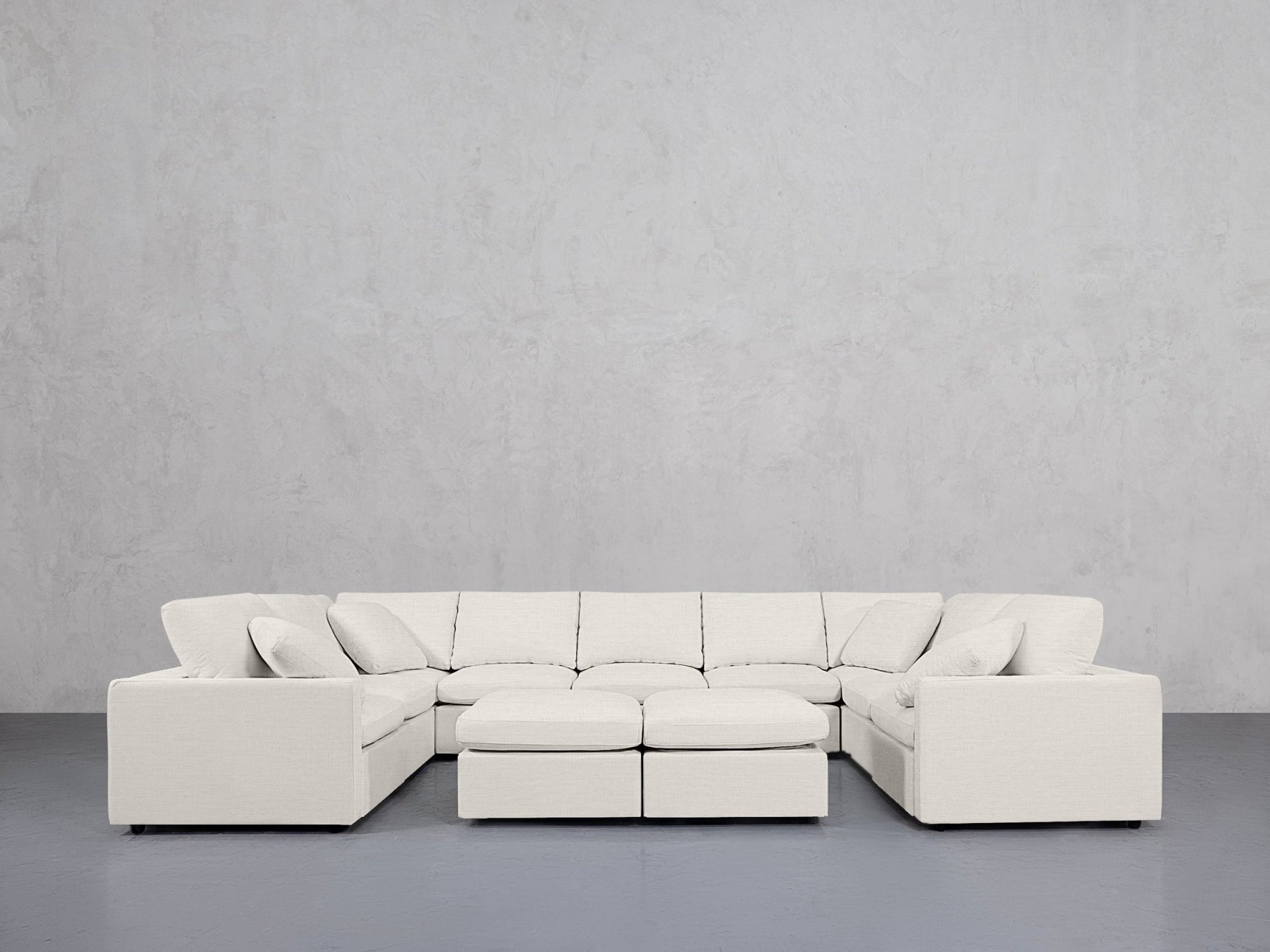 9-Seat Modular U-Sectional with Double Ottoman (Thin Arms) - 7th Avenue
