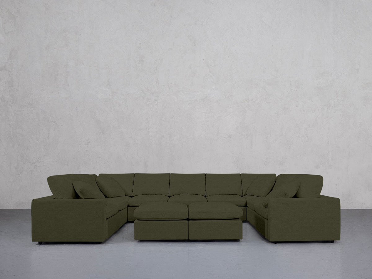 9-Seat Modular U-Sectional with Double Ottoman (Thin Arms) - 7th Avenue