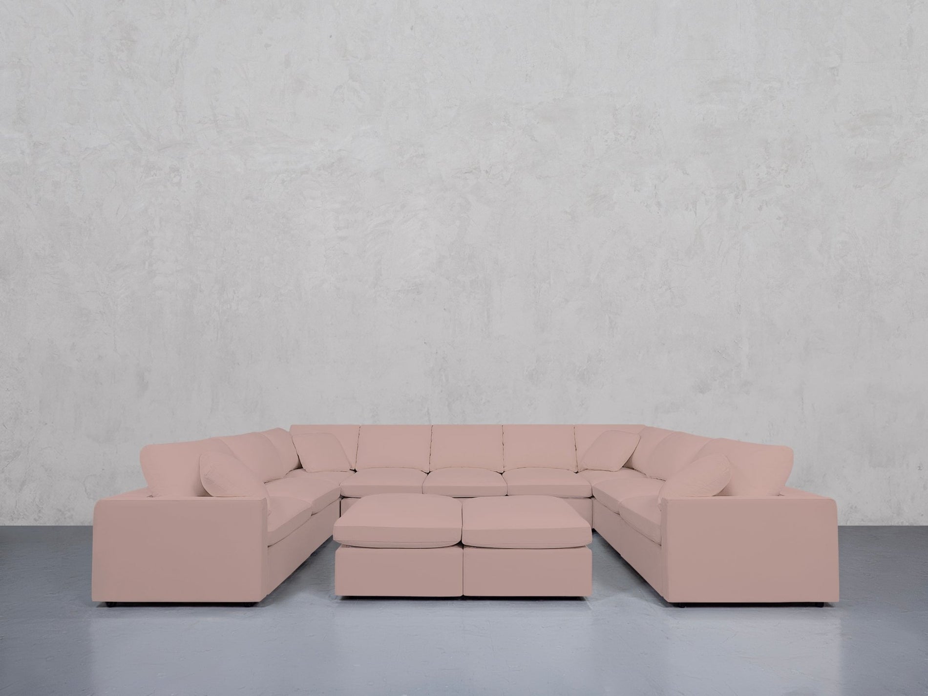 9-Seat Modular U-Sectional with Double Ottoman (Thin Arms) - 7th Avenue