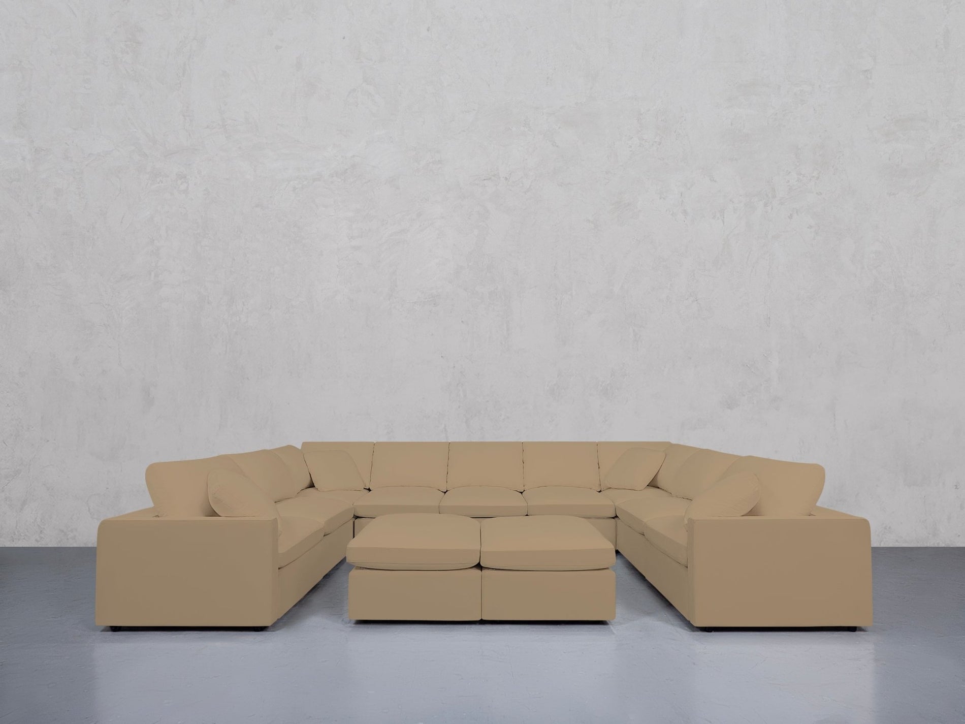 9-Seat Modular U-Sectional with Double Ottoman (Thin Arms) - 7th Avenue