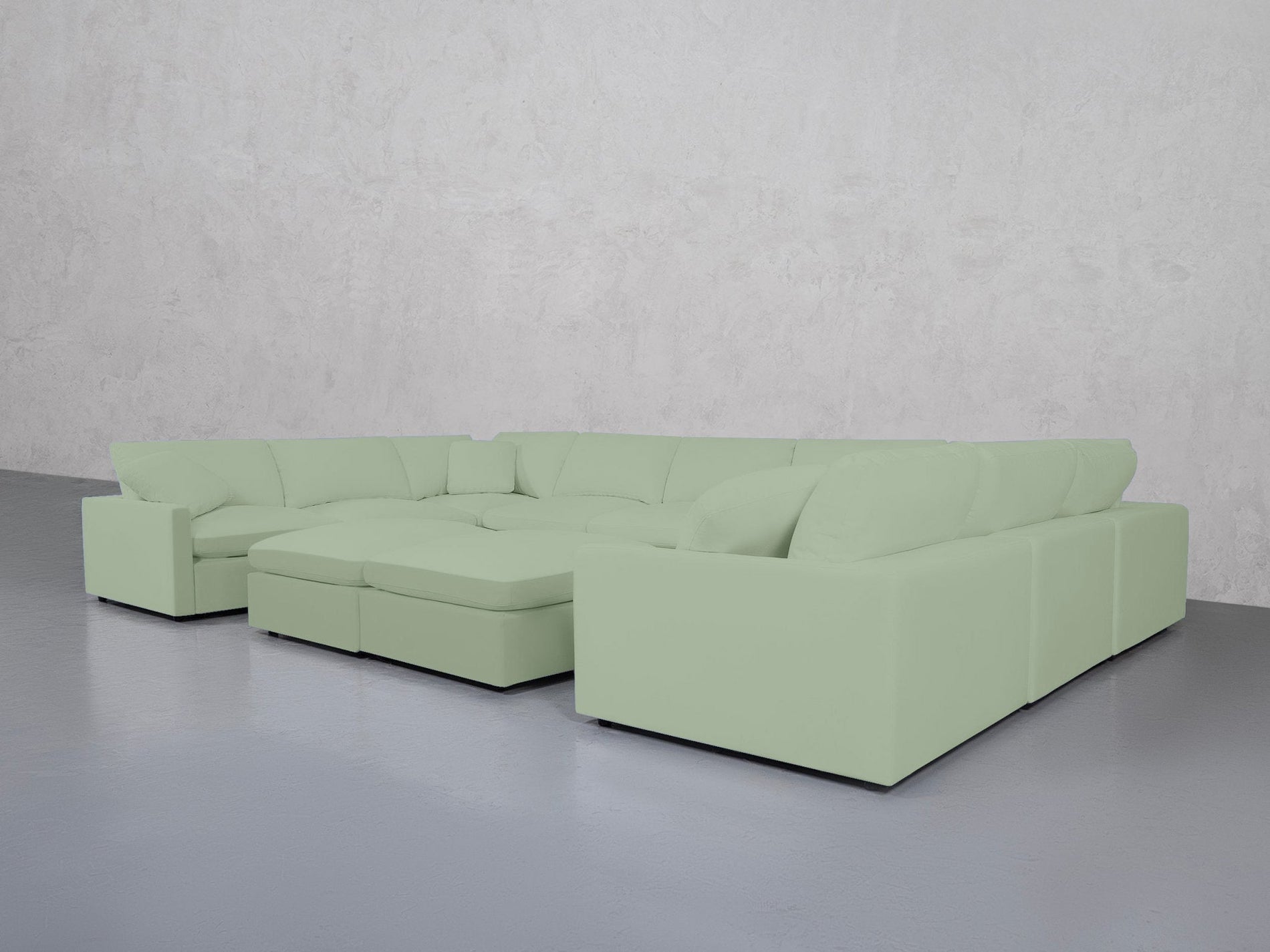 9-Seat Modular U-Sectional with Double Ottoman (Thin Arms) - 7th Avenue