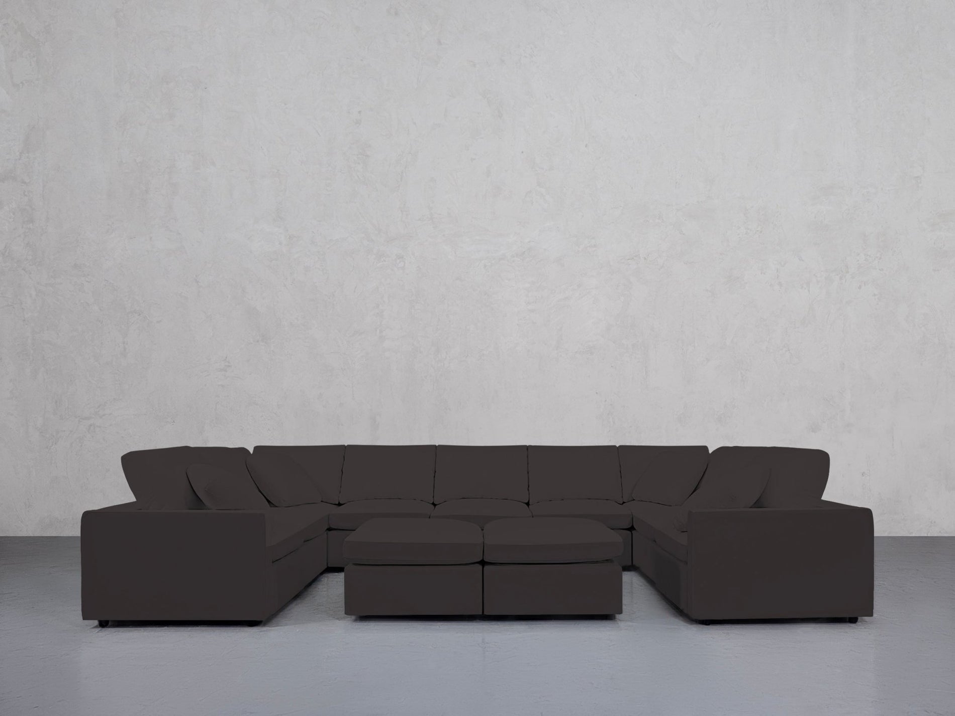 9-Seat Modular U-Sectional with Double Ottoman (Thin Arms) - 7th Avenue