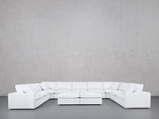 9-Seat Modular U-Sectional with Double Ottoman (Thin Arms) - 7th Avenue