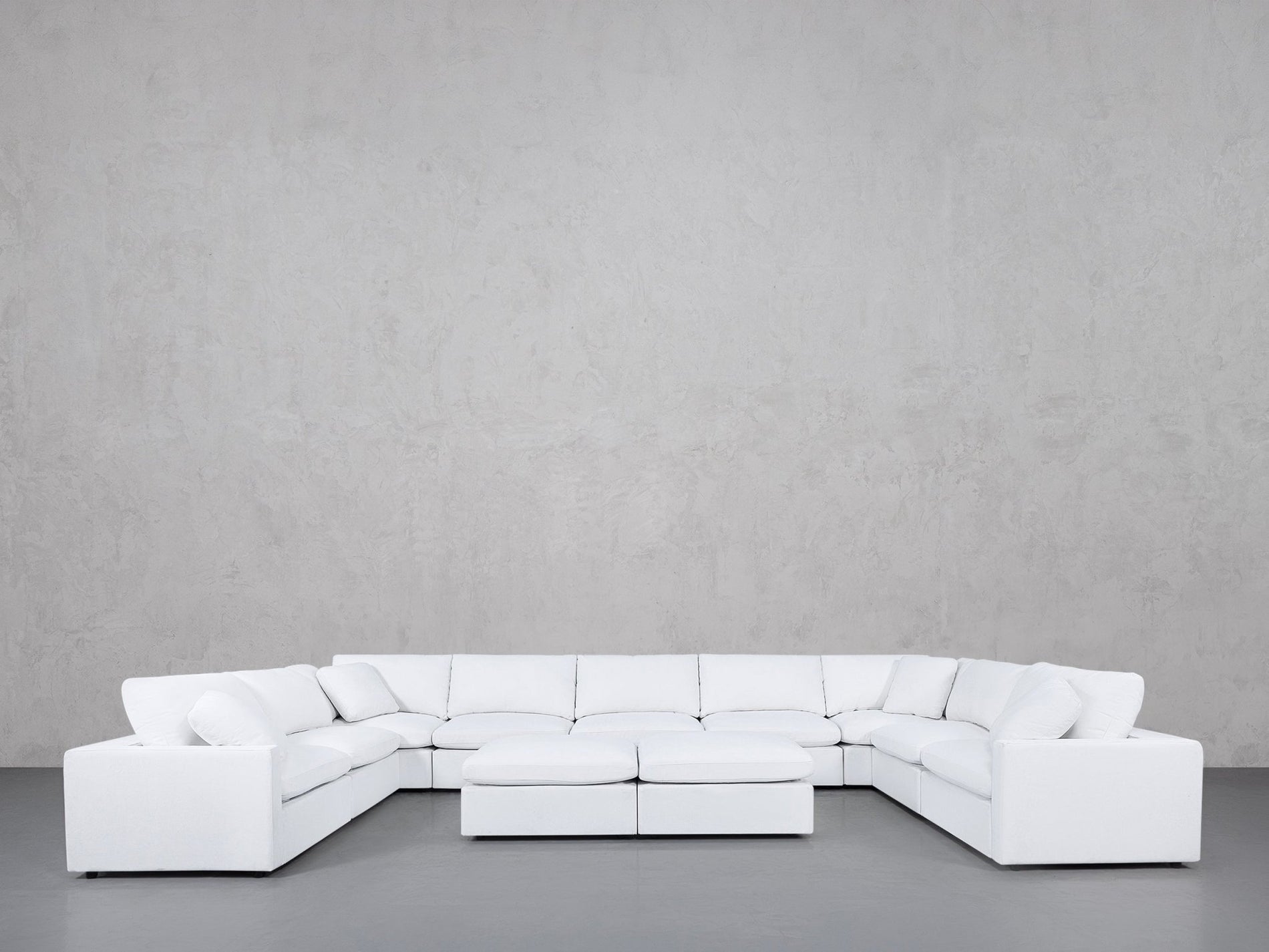 9-Seat Modular U-Sectional with Double Ottoman (Thin Arms) - 7th Avenue