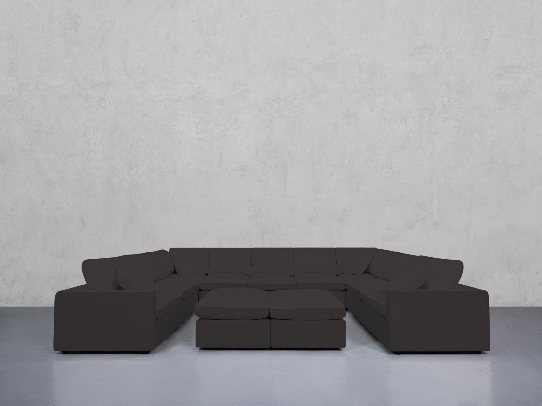 9-Seat Modular U-Sectional with Double Ottoman (Thin Arms) - 7th Avenue