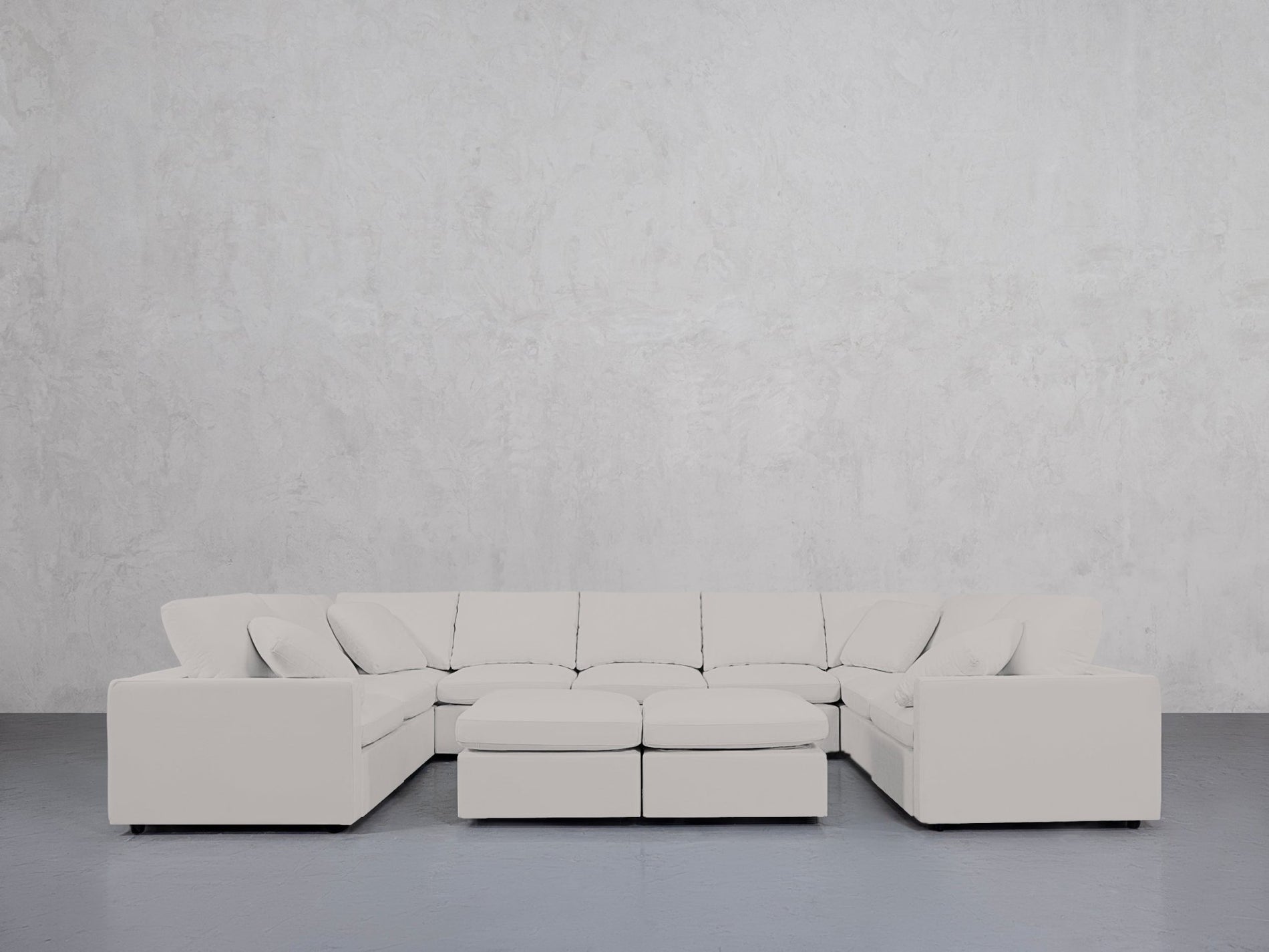 9-Seat Modular U-Sectional with Double Ottoman (Thin Arms) - 7th Avenue