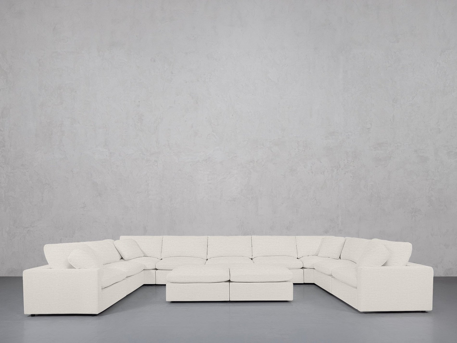 9-Seat Modular U-Sectional with Double Ottoman (Thin Arms) - 7th Avenue