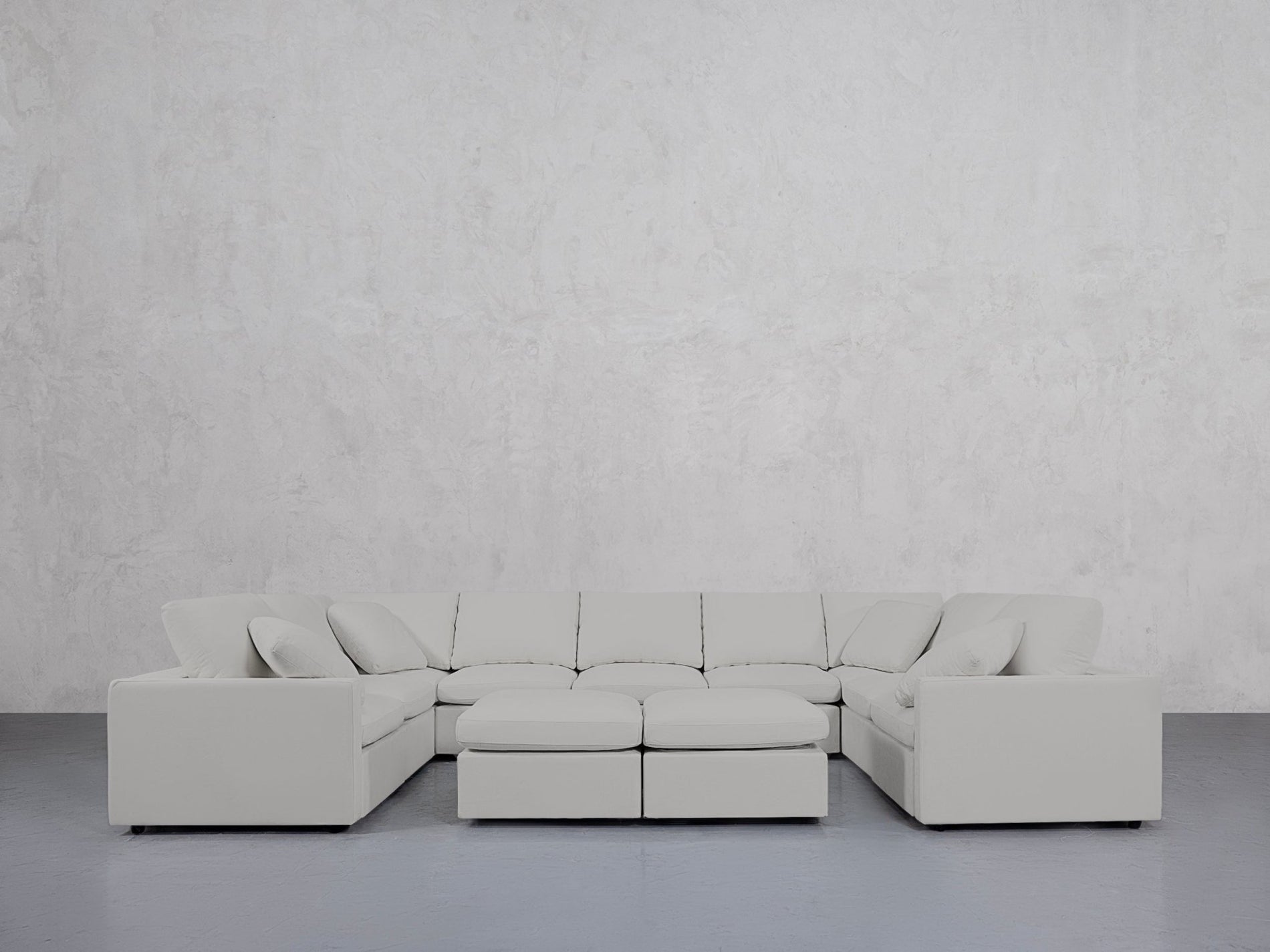 9-Seat Modular U-Sectional with Double Ottoman (Thin Arms) - 7th Avenue