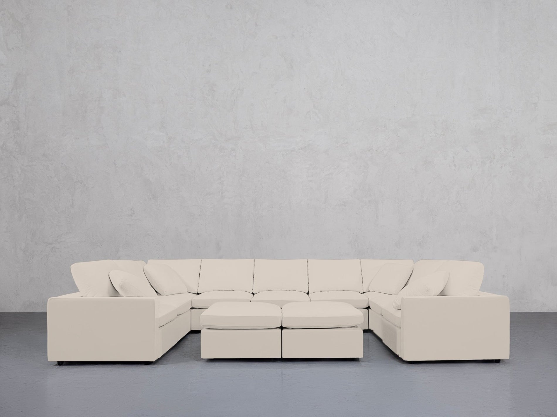 9-Seat Modular U-Sectional with Double Ottoman (Thin Arms) - 7th Avenue