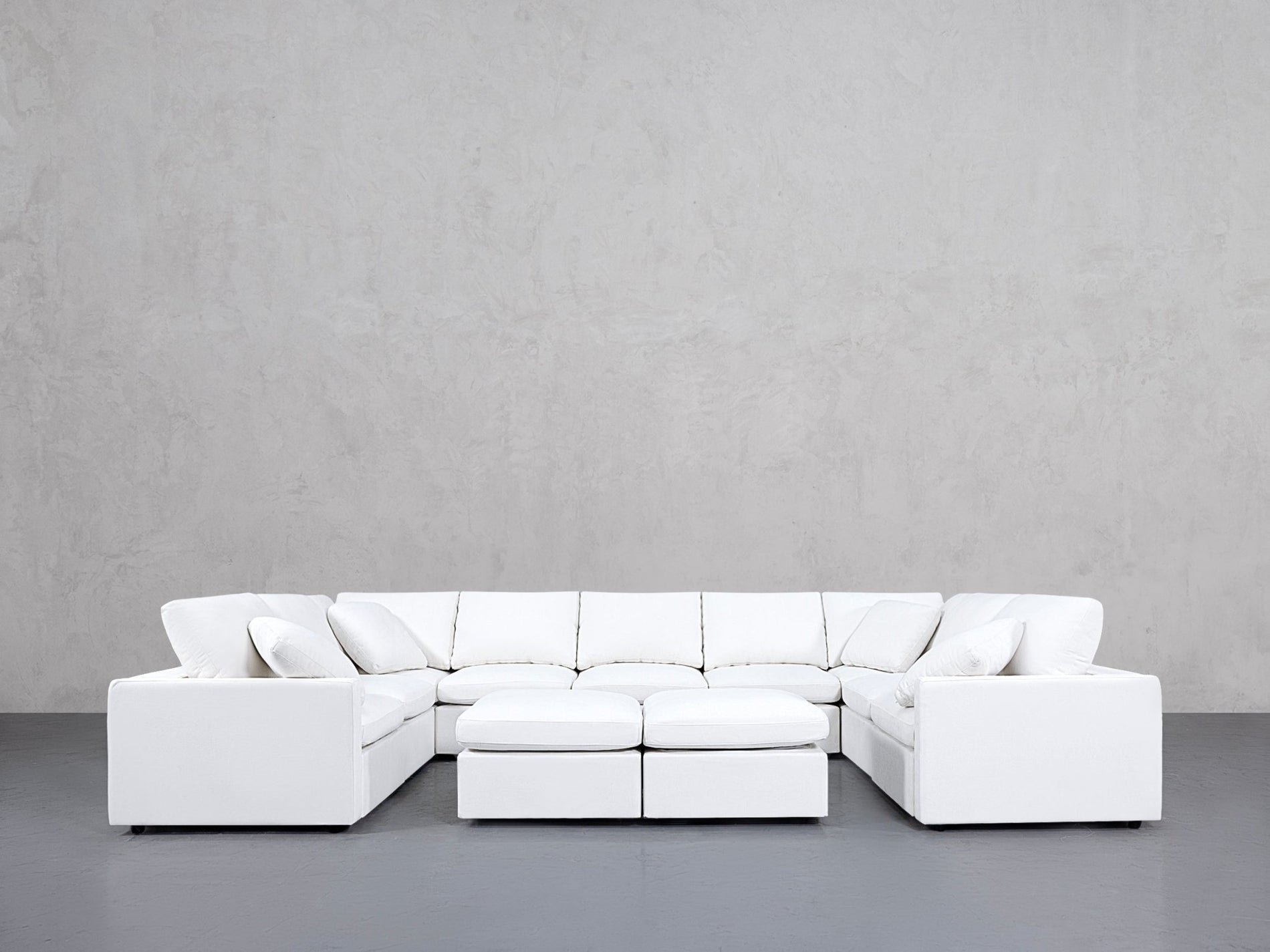 9-Seat Modular U-Sectional with Double Ottoman (Thin Arms) - 7th Avenue