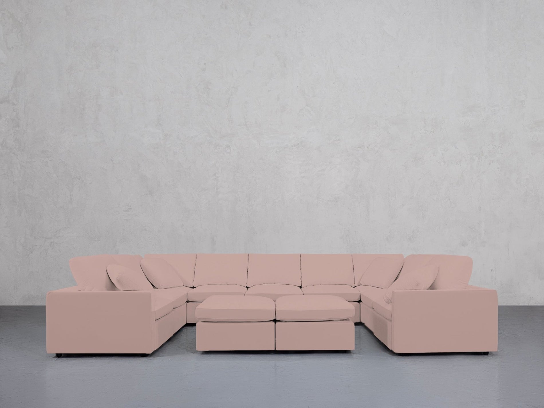 9-Seat Modular U-Sectional with Double Ottoman (Thin Arms) - 7th Avenue