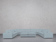 9-Seat Modular U-Sectional with Double Ottoman (Thin Arms) - 7th Avenue