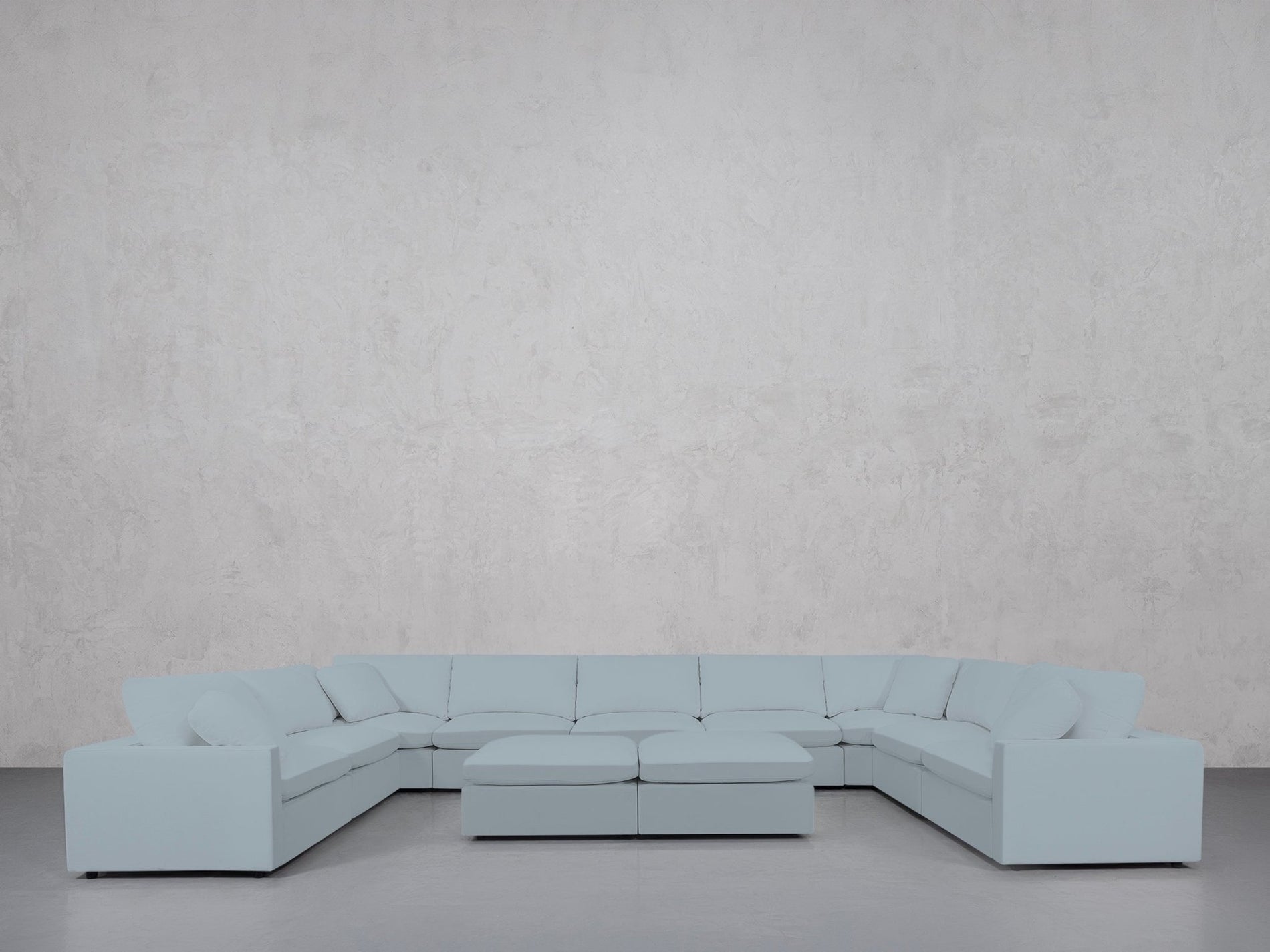 9-Seat Modular U-Sectional with Double Ottoman (Thin Arms) - 7th Avenue