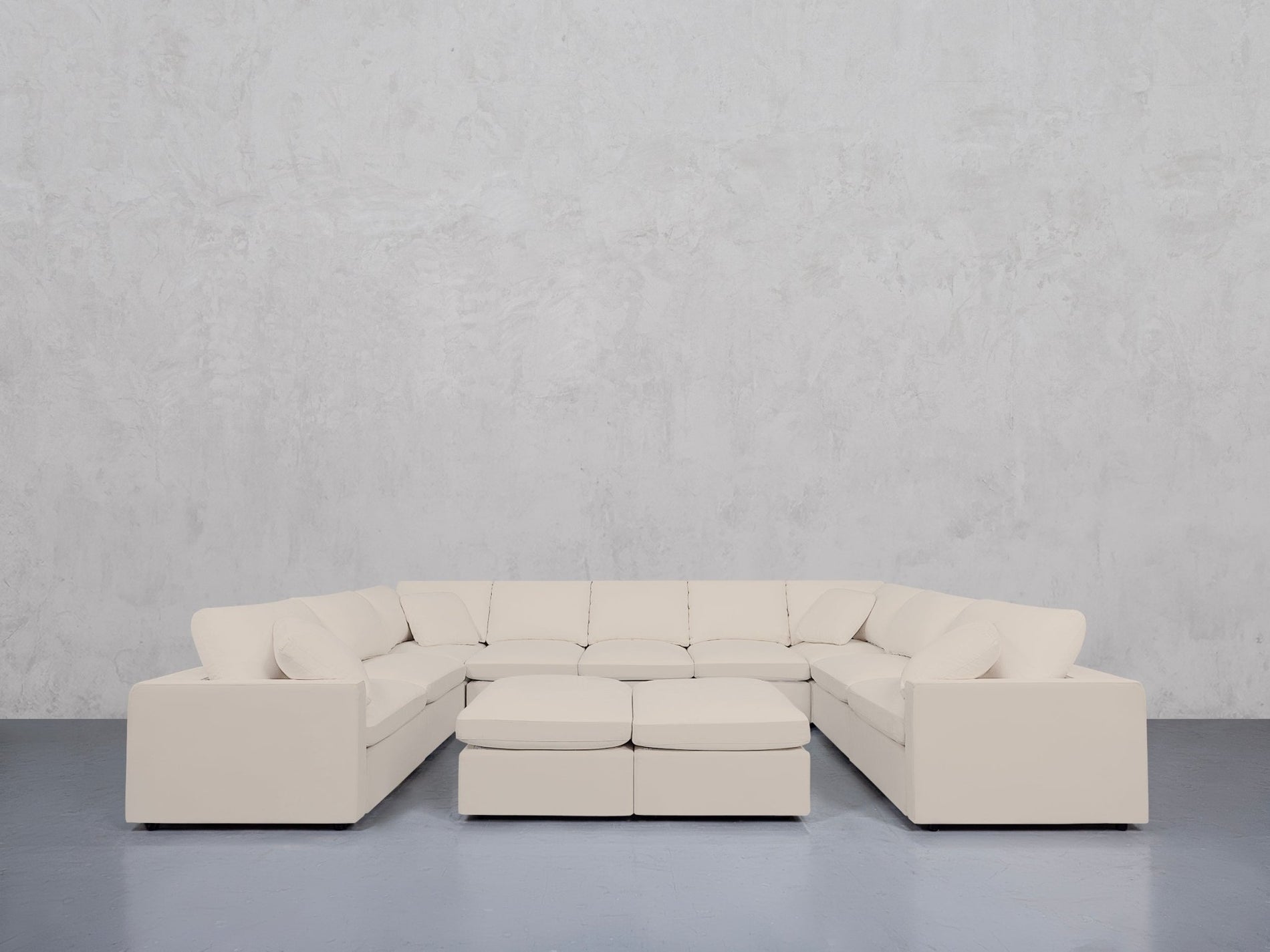 9-Seat Modular U-Sectional with Double Ottoman (Thin Arms) - 7th Avenue