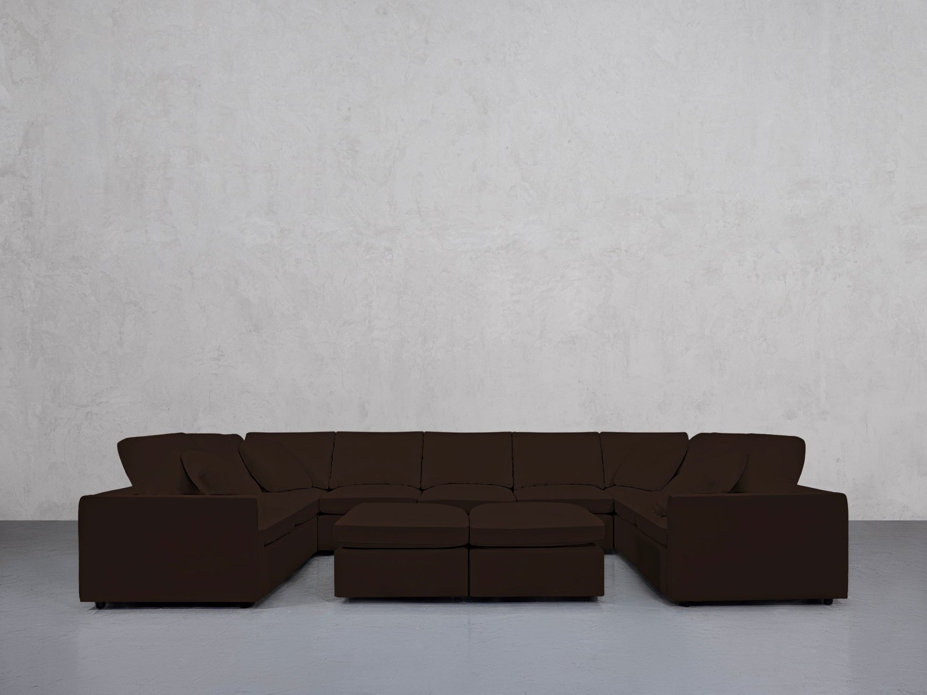 9-Seat Modular U-Sectional with Double Ottoman (Thin Arms) - 7th Avenue