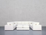 9-Seat Modular U-Sectional with Double Ottoman (Thin Arms) - 7th Avenue