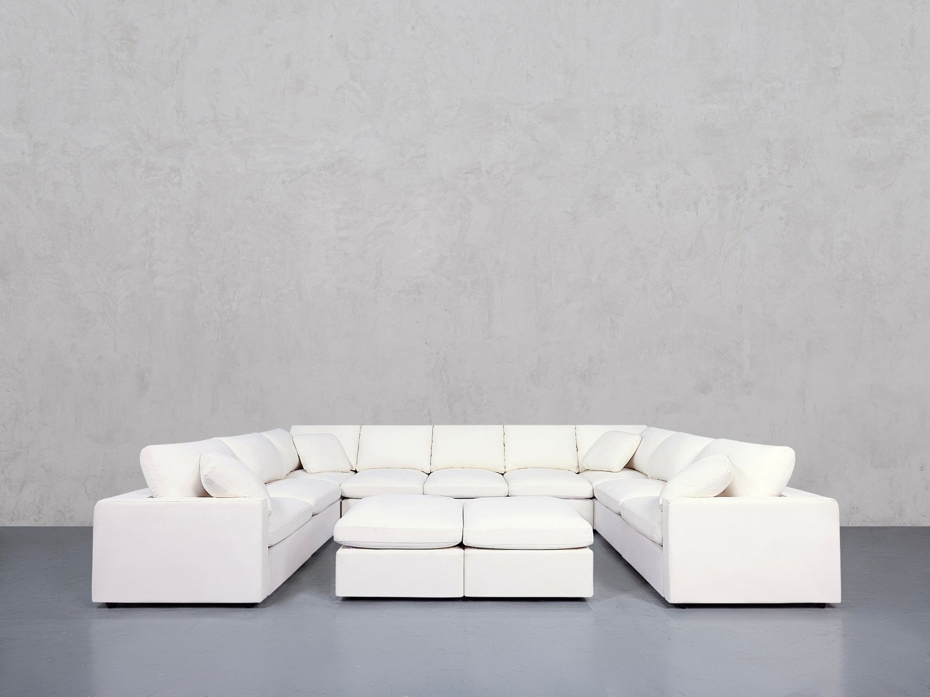 9-Seat Modular U-Sectional with Double Ottoman (Thin Arms) - 7th Avenue