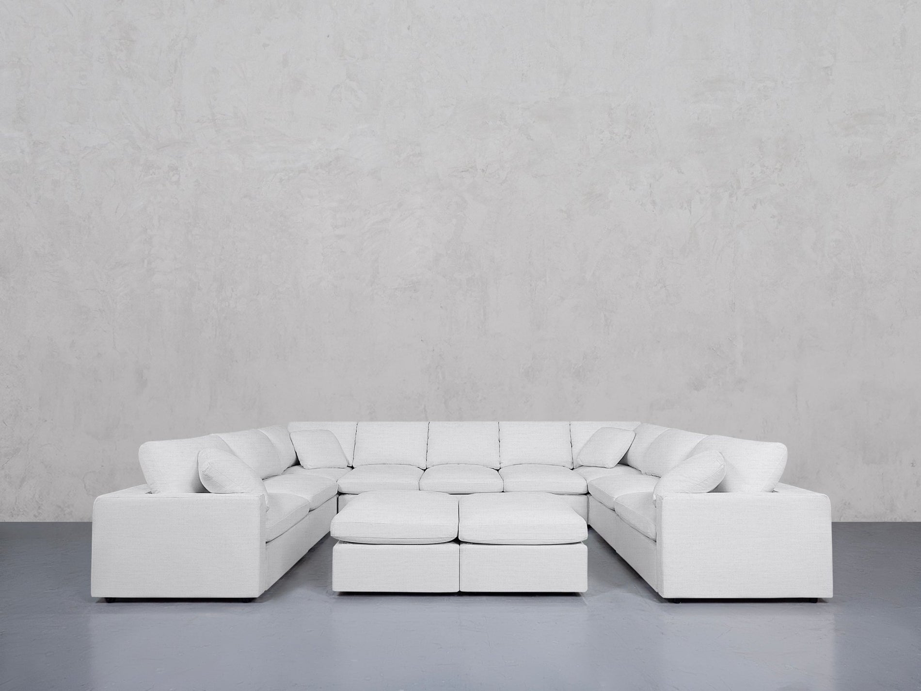 9-Seat Modular U-Sectional with Double Ottoman (Thin Arms) - 7th Avenue