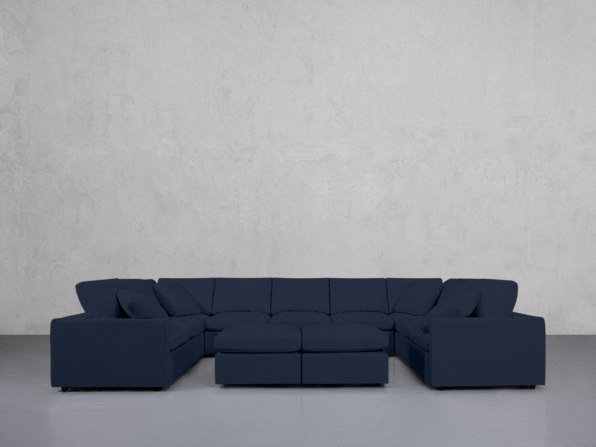 9-Seat Modular U-Sectional with Double Ottoman (Thin Arms) - 7th Avenue