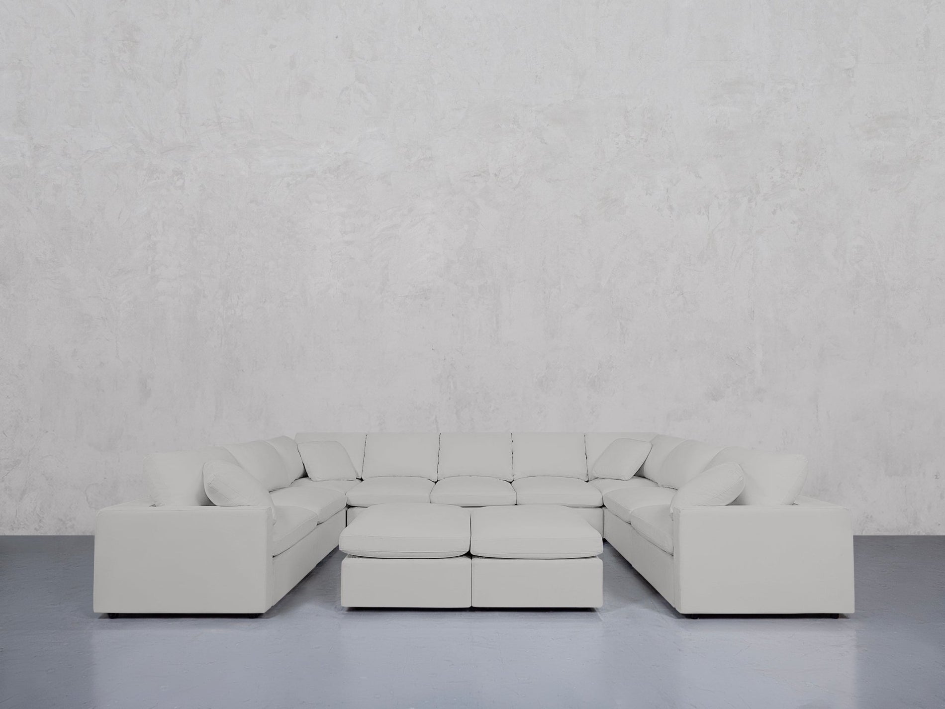 9-Seat Modular U-Sectional with Double Ottoman (Thin Arms) - 7th Avenue
