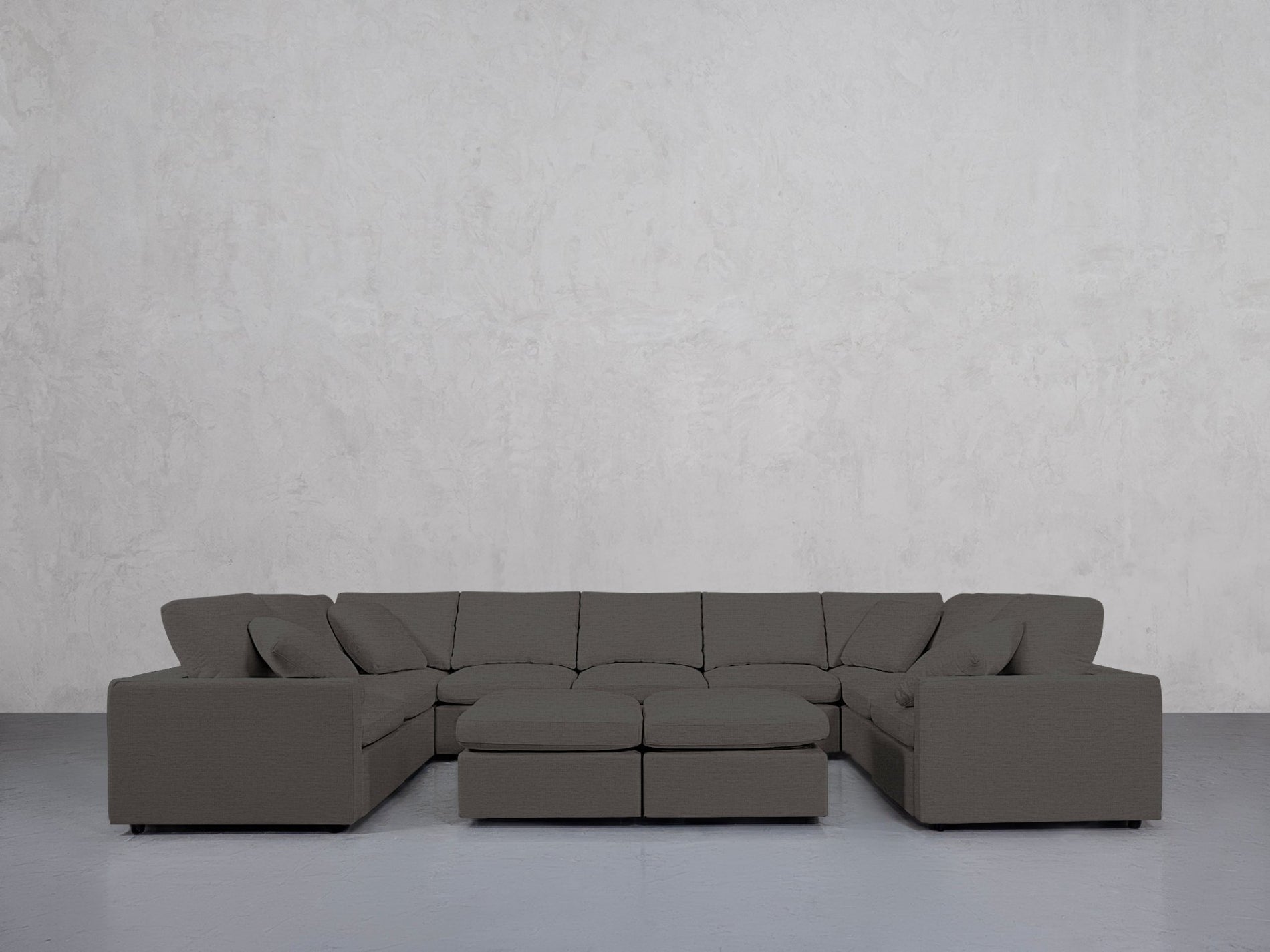 9-Seat Modular U-Sectional with Double Ottoman (Thin Arms) - 7th Avenue