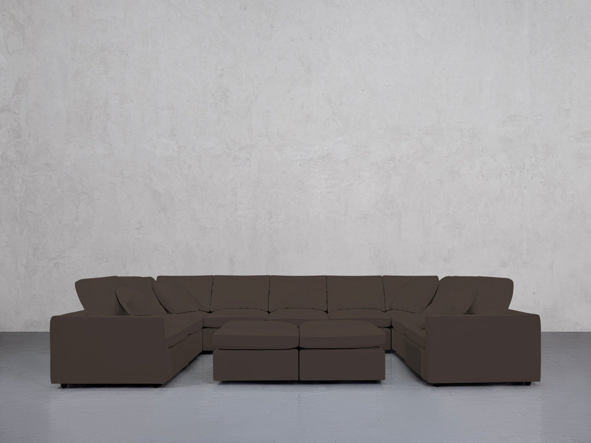 9-Seat Modular U-Sectional with Double Ottoman (Thin Arms) - 7th Avenue