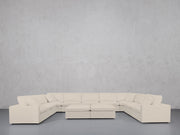 9-Seat Modular U-Sectional with Double Ottoman (Thin Arms) - 7th Avenue