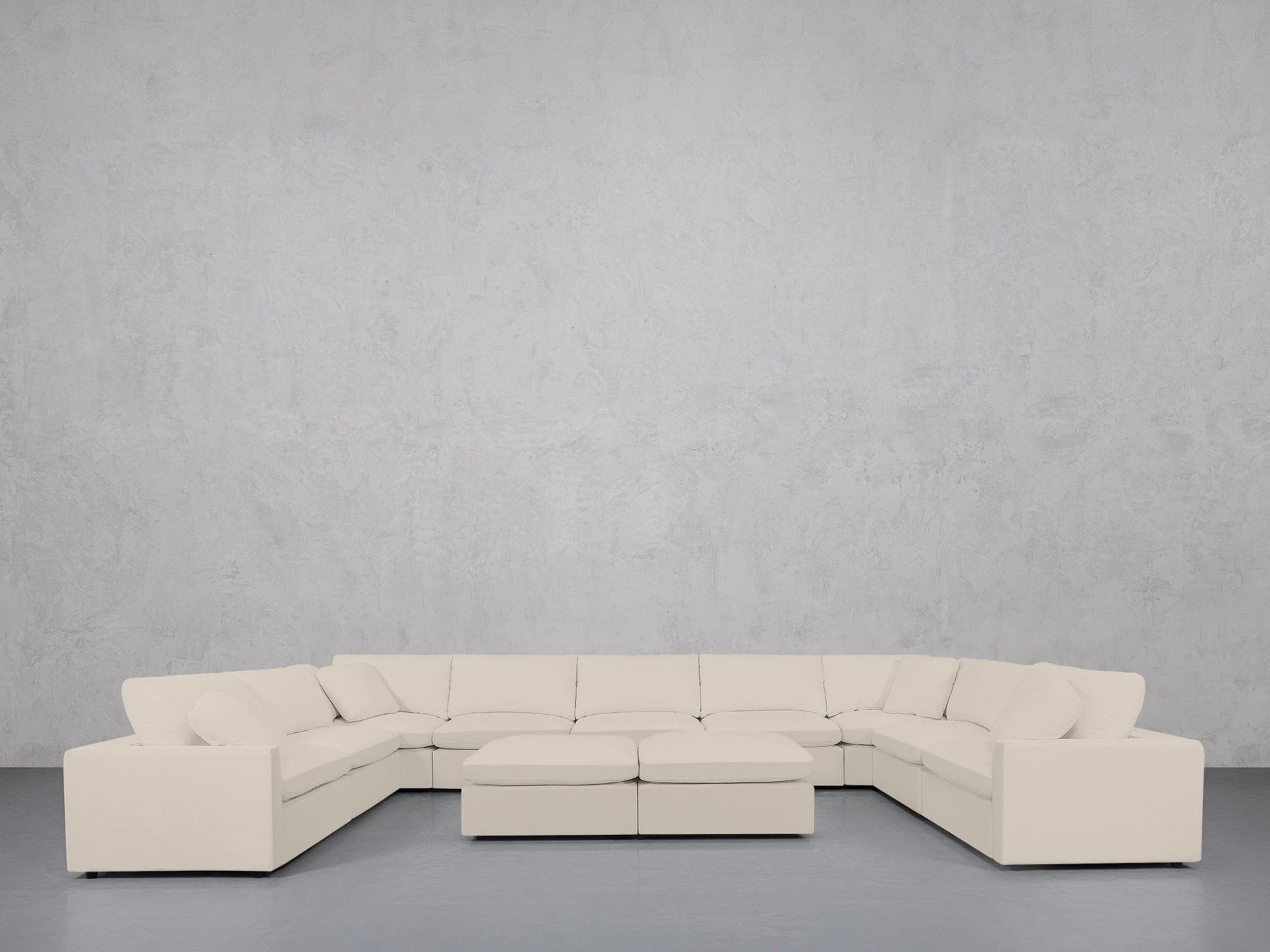9-Seat Modular U-Sectional with Double Ottoman (Thin Arms) - 7th Avenue