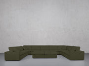 9-Seat Modular U-Sectional with Double Ottoman (Thin Arms) - 7th Avenue