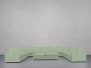 9-Seat Modular U-Sectional with Double Ottoman (Thin Arms) - 7th Avenue