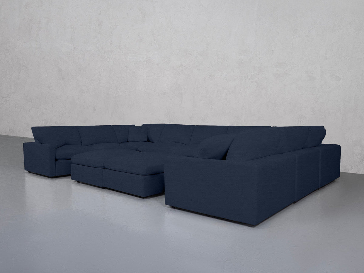 9-Seat Modular U-Sectional with Double Ottoman (Thin Arms) - 7th Avenue