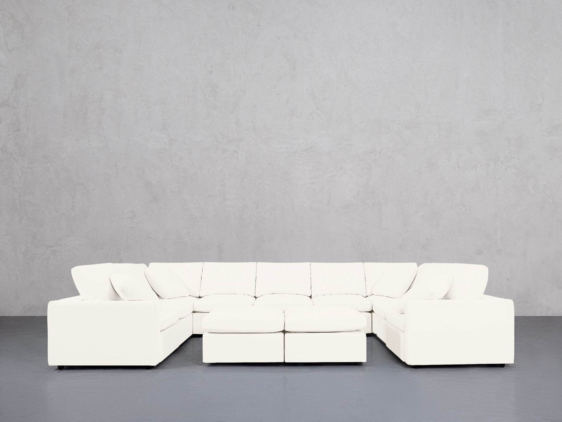 9-Seat Modular U-Sectional with Double Ottoman (Thin Arms) - 7th Avenue