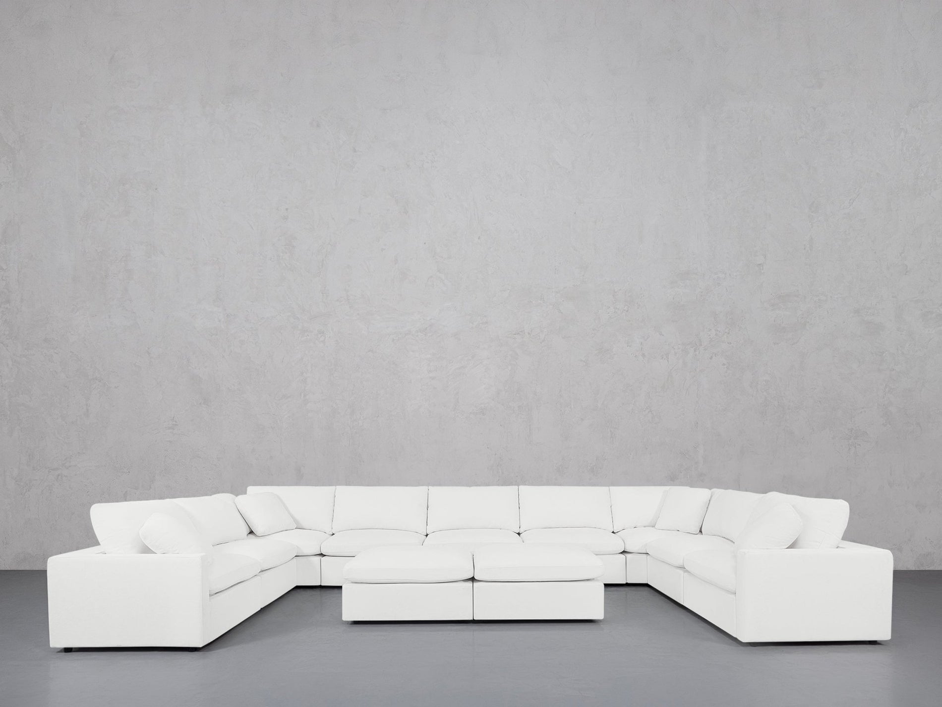 9-Seat Modular U-Sectional with Double Ottoman (Thin Arms) - 7th Avenue