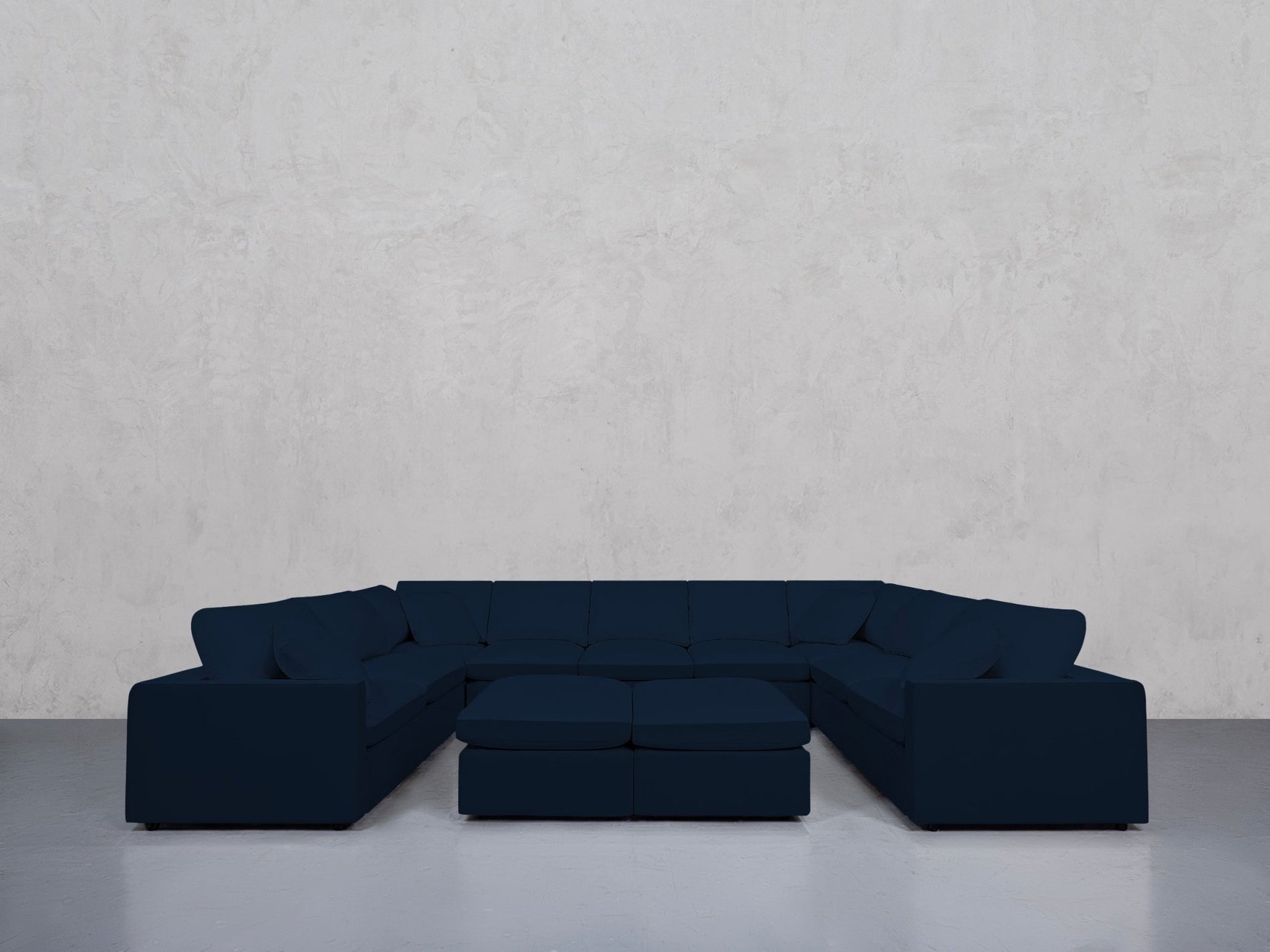 9-Seat Modular U-Sectional with Double Ottoman (Thin Arms) - 7th Avenue