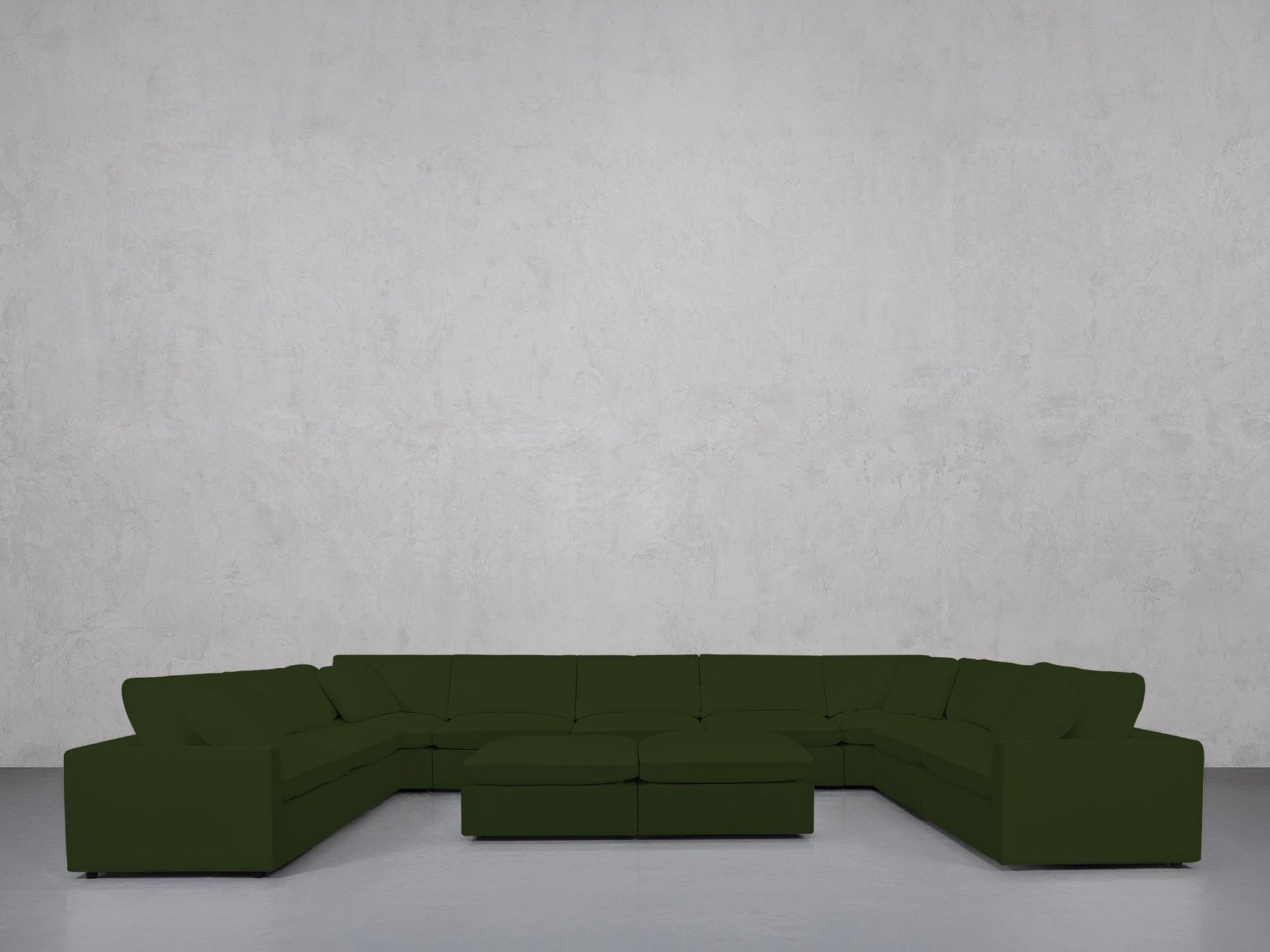 9-Seat Modular U-Sectional with Double Ottoman (Thin Arms) - 7th Avenue