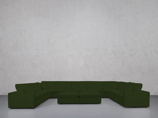 9-Seat Modular U-Sectional with Double Ottoman (Thin Arms) - 7th Avenue