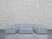 9-Seat Modular U-Sectional with Double Ottoman (Thin Arms) - 7th Avenue