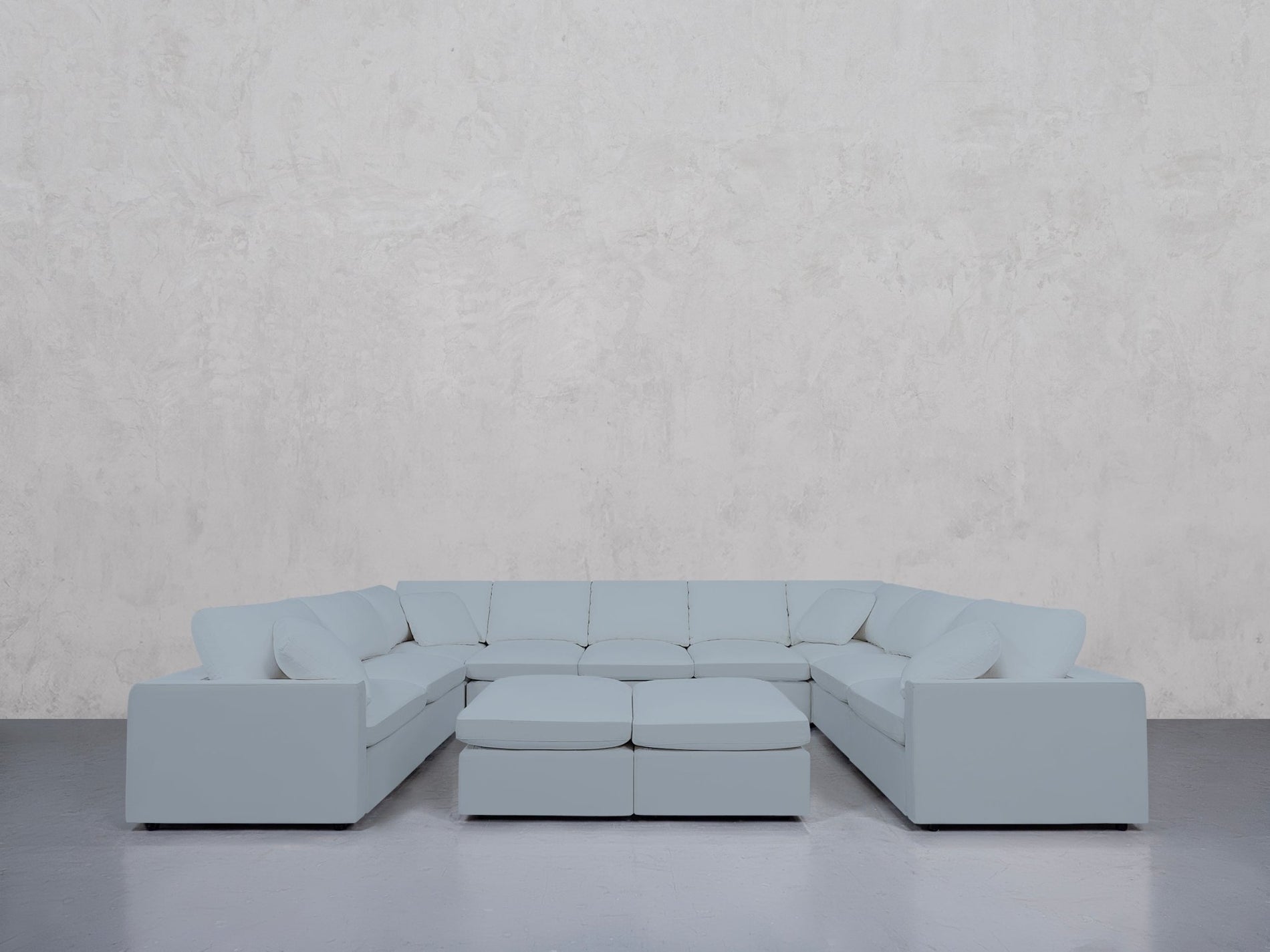 9-Seat Modular U-Sectional with Double Ottoman (Thin Arms) - 7th Avenue