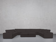 9-Seat Modular U-Sectional with Double Ottoman (Thin Arms) - 7th Avenue