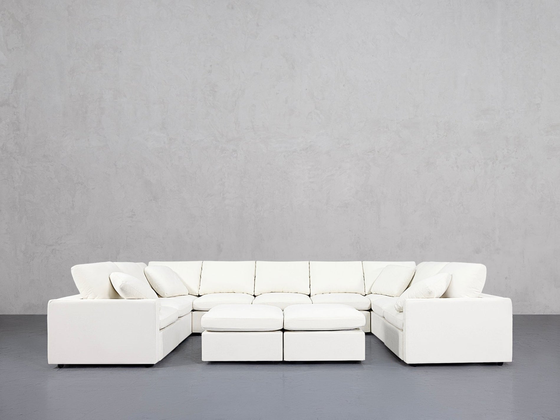 9-Seat Modular U-Sectional with Double Ottoman (Thin Arms) - 7th Avenue