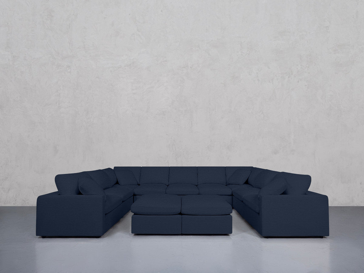 9-Seat Modular U-Sectional with Double Ottoman (Thin Arms) - 7th Avenue