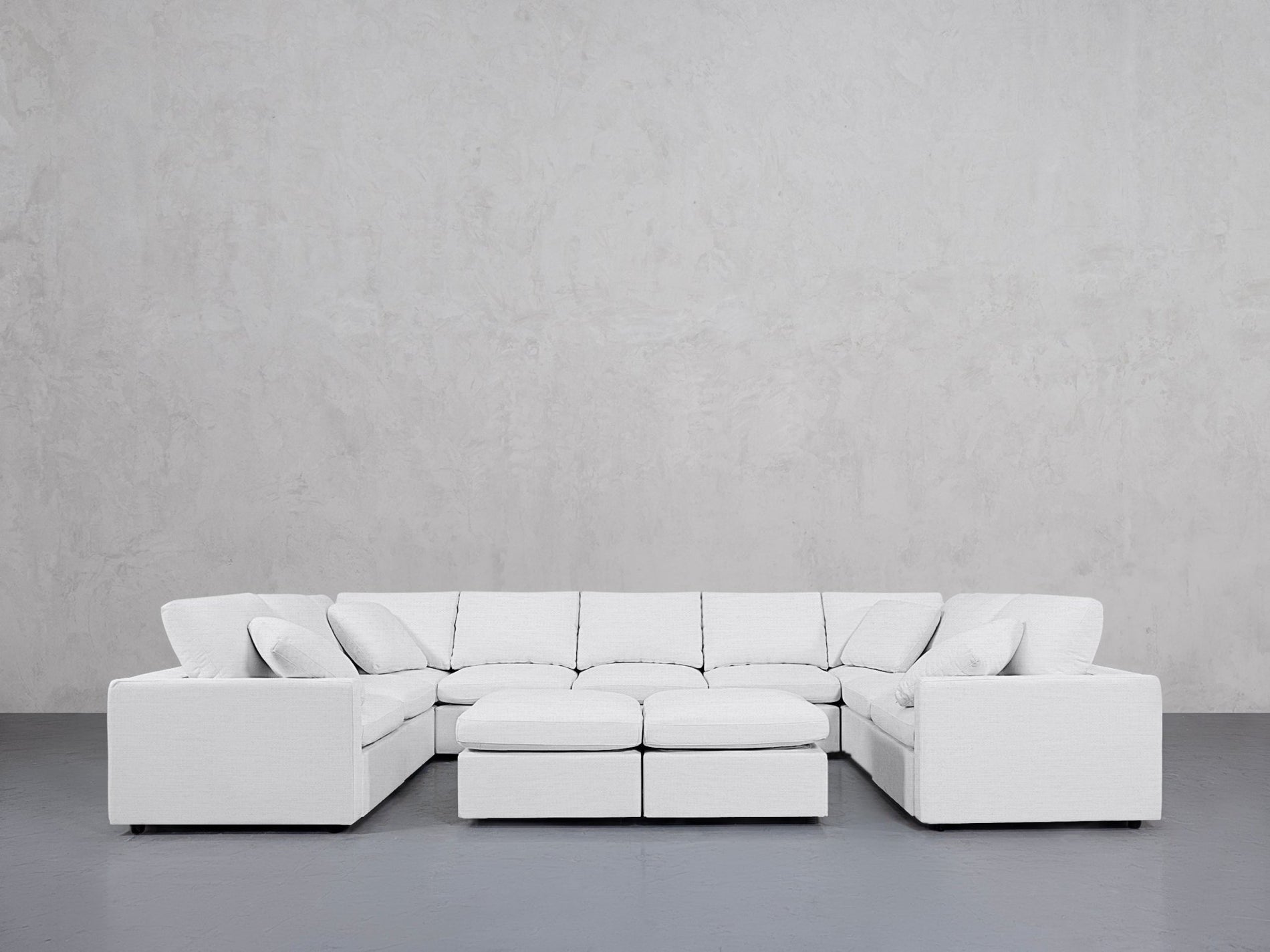 9-Seat Modular U-Sectional with Double Ottoman (Thin Arms) - 7th Avenue