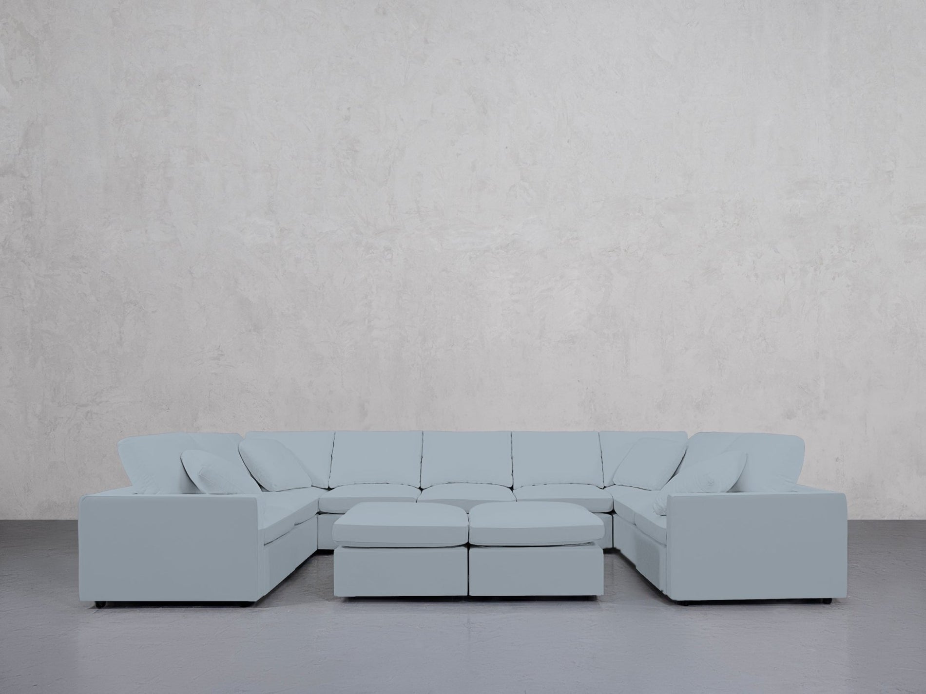 9-Seat Modular U-Sectional with Double Ottoman (Thin Arms) - 7th Avenue