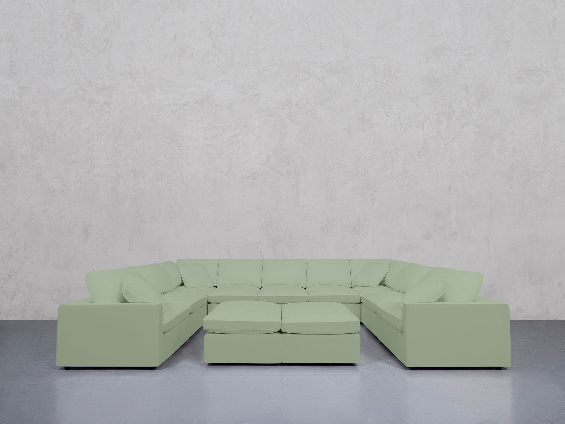 9-Seat Modular U-Sectional with Double Ottoman (Thin Arms) - 7th Avenue