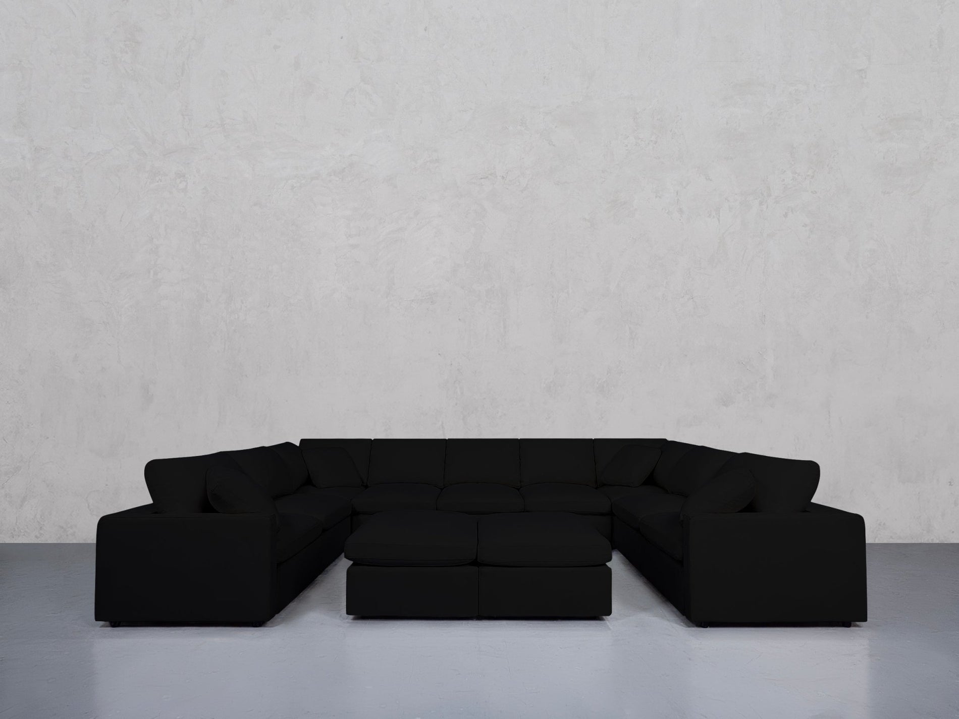 9-Seat Modular U-Sectional with Double Ottoman (Thin Arms) - 7th Avenue