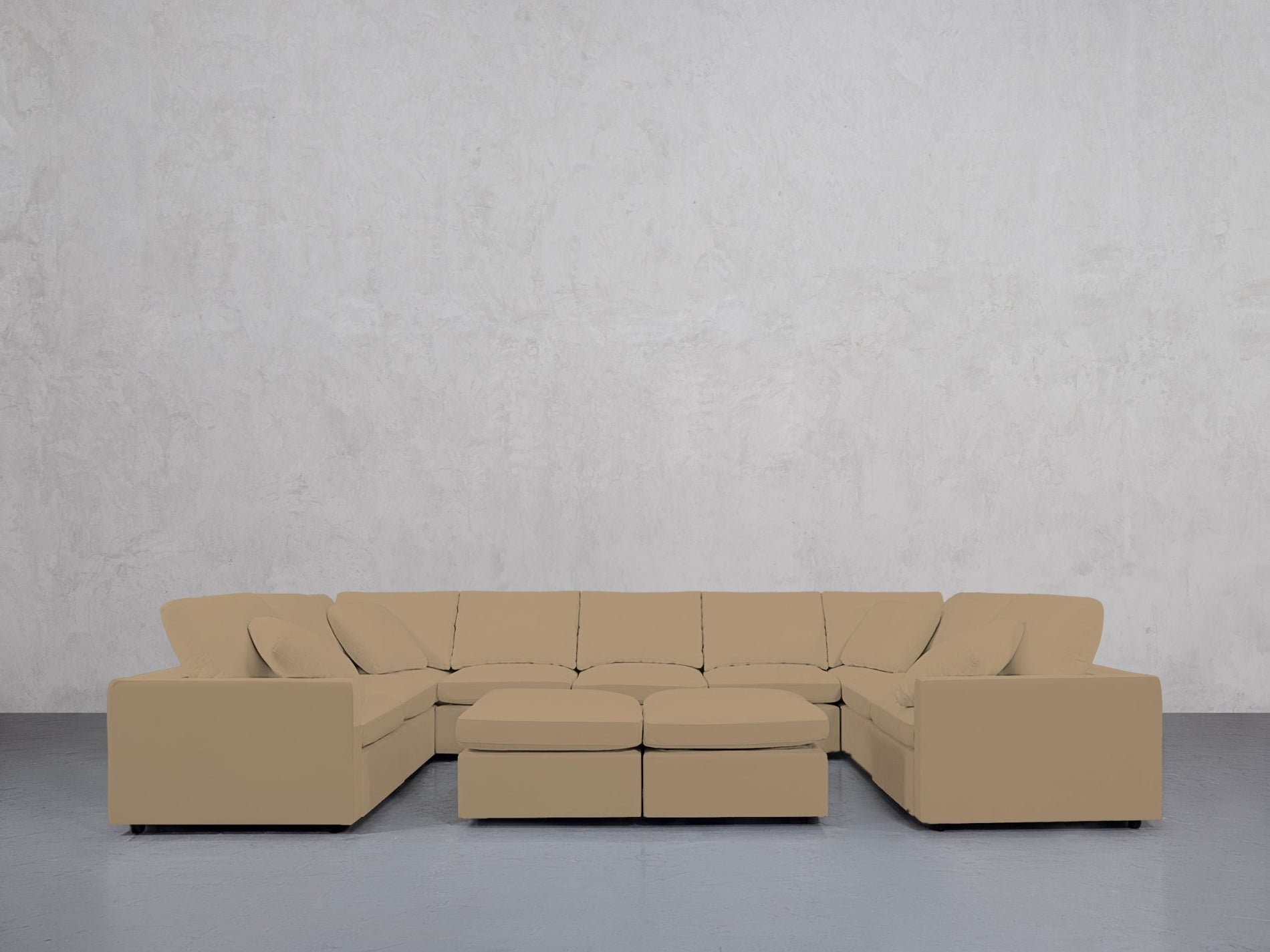 9-Seat Modular U-Sectional with Double Ottoman (Thin Arms) - 7th Avenue