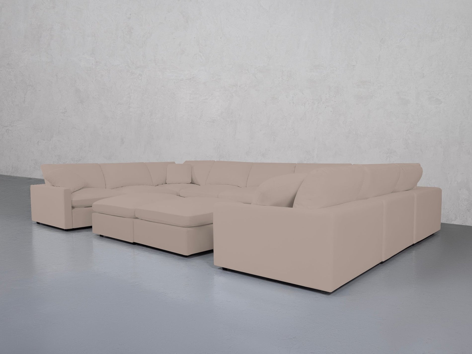 9-Seat Modular U-Sectional with Double Ottoman (Thin Arms) - 7th Avenue